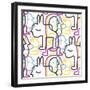 Down The Rabbit Hole Seamless Pattern-Oodlies-Framed Giclee Print