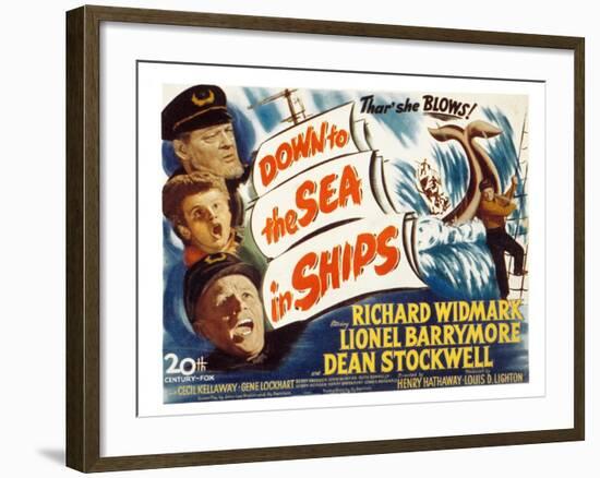 Down to the Sea in Ships, Lionel Barrymore, Dean Stockwell, Richard Widmark, 1949-null-Framed Photo