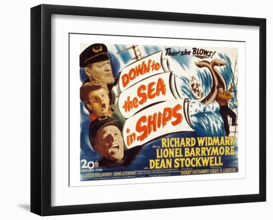 Down to the Sea in Ships, Lionel Barrymore, Dean Stockwell, Richard Widmark, 1949-null-Framed Photo