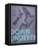 Down Under…er - 1895, New Zealand Map-null-Framed Stretched Canvas