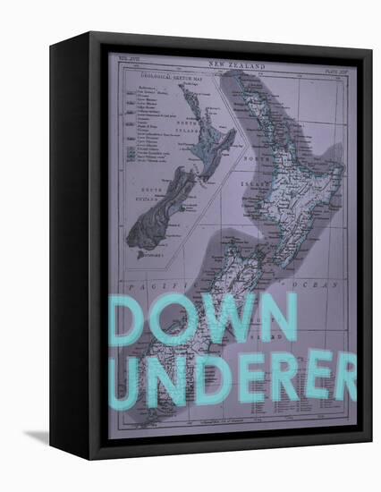 Down Under…er - 1895, New Zealand Map-null-Framed Stretched Canvas