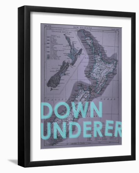 Down Under…er - 1895, New Zealand Map-null-Framed Giclee Print