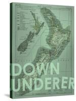 Down Under…er - 1895, New Zealand Map-null-Stretched Canvas