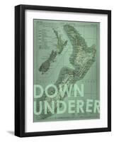 Down Under…er - 1895, New Zealand Map-null-Framed Giclee Print