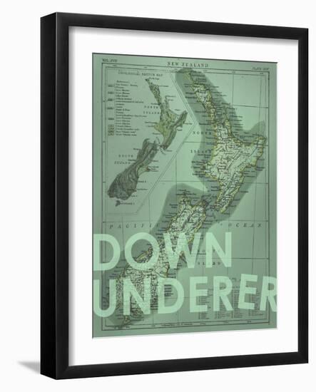 Down Under…er - 1895, New Zealand Map-null-Framed Giclee Print