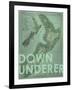 Down Under…er - 1895, New Zealand Map-null-Framed Giclee Print