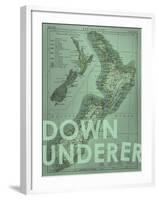 Down Under…er - 1895, New Zealand Map-null-Framed Giclee Print