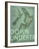 Down Under…er - 1895, New Zealand Map-null-Framed Giclee Print