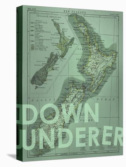 Down Under…er - 1895, New Zealand Map-null-Stretched Canvas