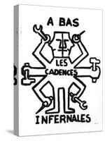 Down with the Infernal Cadence', Street Poster of the Student Revolt, Paris, May 1968-null-Stretched Canvas