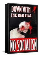 Down With The Red Flag-No Socialism-LSE Library-Framed Stretched Canvas