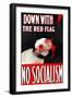 Down With The Red Flag-No Socialism-LSE Library-Framed Art Print