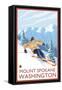 Downhhill Snow Skier, Mount Spokane, Washington-Lantern Press-Framed Stretched Canvas