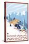 Downhhill Snow Skier, Mount Spokane, Washington-Lantern Press-Stretched Canvas