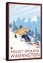 Downhhill Snow Skier, Mount Spokane, Washington-Lantern Press-Framed Stretched Canvas