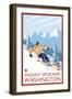 Downhhill Snow Skier, Mount Spokane, Washington-Lantern Press-Framed Art Print