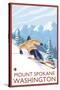 Downhhill Snow Skier, Mount Spokane, Washington-Lantern Press-Stretched Canvas