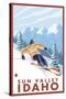 Downhhill Snow Skier, Sun Valley, Idaho-Lantern Press-Stretched Canvas