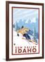 Downhhill Snow Skier, Sun Valley, Idaho-Lantern Press-Framed Art Print