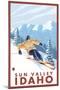 Downhhill Snow Skier, Sun Valley, Idaho-Lantern Press-Mounted Art Print