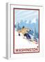 Downhhill Snow Skier, Washington-Lantern Press-Framed Art Print