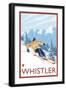 Downhhill Snow Skier, Whistler, BC Canada-Lantern Press-Framed Art Print