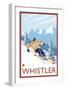 Downhhill Snow Skier, Whistler, BC Canada-Lantern Press-Framed Art Print