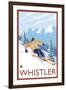 Downhhill Snow Skier, Whistler, BC Canada-Lantern Press-Framed Art Print