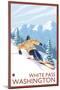 Downhhill Snow Skier, White Pass, Washington-Lantern Press-Mounted Art Print