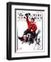 "Downhill on Sled," Country Gentleman Cover, January 13, 1923-J.F. Kernan-Framed Giclee Print