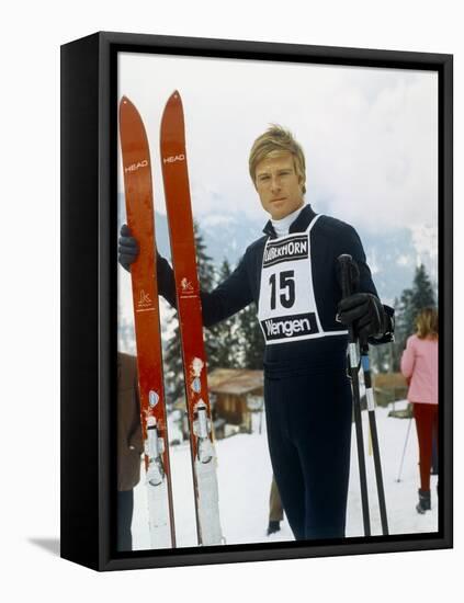 Downhill Racer by Michael Ritchie with Robert Redford, 1969 (photo)-null-Framed Stretched Canvas