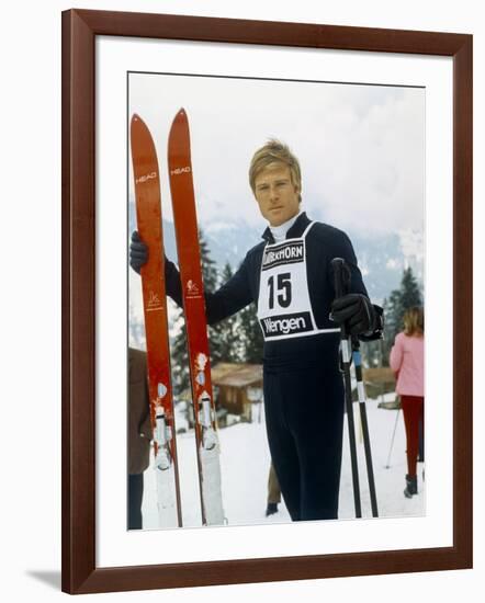 Downhill Racer by Michael Ritchie with Robert Redford, 1969 (photo)-null-Framed Photo