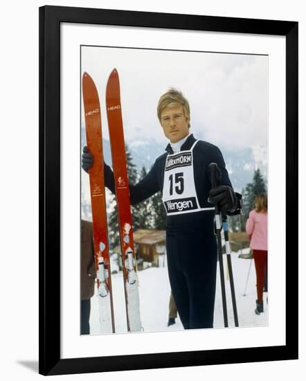 Downhill Racer by Michael Ritchie with Robert Redford, 1969 (photo)-null-Framed Photo