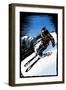 Downhill Skier - Scratchboard-Lantern Press-Framed Art Print