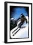 Downhill Skier - Scratchboard-Lantern Press-Framed Art Print