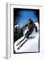 Downhill Skier - Scratchboard-Lantern Press-Framed Art Print