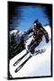 Downhill Skier - Scratchboard-Lantern Press-Mounted Art Print