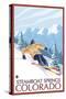 Downhill Skier - Steamboat Springs, Colorado, c.2008-Lantern Press-Stretched Canvas