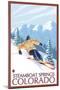 Downhill Skier - Steamboat Springs, Colorado, c.2008-Lantern Press-Mounted Art Print