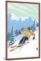 Downhill Skier-Lantern Press-Mounted Art Print