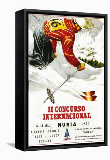 Downhill Skiing Promotion - Il Concurso Internacional-Lantern Press-Framed Stretched Canvas