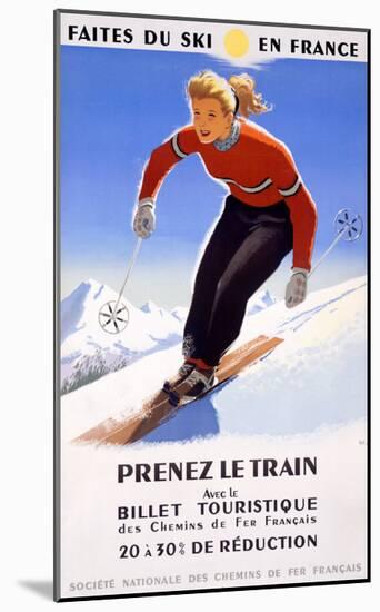 Downhill Snow Ski France-Unknown Unknown-Mounted Giclee Print