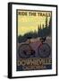 Downieville, California - Bicycle on Trails-Lantern Press-Framed Art Print