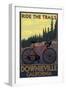 Downieville, California - Bicycle on Trails-Lantern Press-Framed Art Print