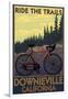 Downieville, California - Bicycle on Trails-Lantern Press-Framed Art Print