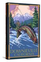 Downieville, California - Fly Fishing-Lantern Press-Stretched Canvas