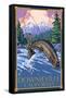 Downieville, California - Fly Fishing-Lantern Press-Framed Stretched Canvas