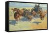 Downing the Nigh Leader, 1907-Frederic Sackrider Remington-Framed Stretched Canvas