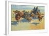 Downing the Nigh Leader, 1907-Frederic Sackrider Remington-Framed Giclee Print