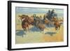 Downing the Nigh Leader, 1907-Frederic Sackrider Remington-Framed Giclee Print